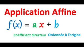 Introduction aux applications affines [upl. by Melliw]