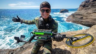 Scuba Diving One of Hawaiis Most Dangerous Cliff Side for Sunken Treasure Spitting Caves [upl. by Harrod]