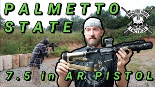 Palmetto State Armory 75 inch AR Pistol  Review  Range Time [upl. by Allana]