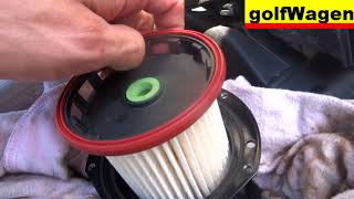 VW Golf 7 how to change fuel filter 100 detailed wo VCDSVAG too [upl. by Ronym171]