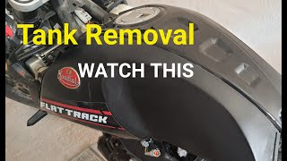 FB Mondial Flat Track 125 Fuel Tank Removal amp Fuel Leak Repair [upl. by Kcirdot]