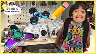 Back to School Shopping and Fidget Spinner Toy Hunt with Ryans Family Review [upl. by Busch]