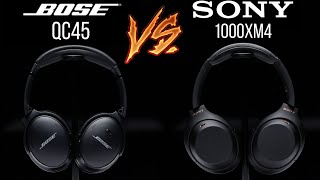 Bose QC45 VS Sony WH1000XM4  ANC Headphone Comparison [upl. by Lepper]