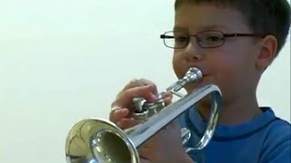 6 year old trumpet kid playing Handel [upl. by Nahgem976]