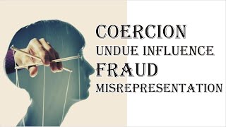 Coercion Undue Influence Fraud Misrepresentation  Indian Contract Act 1872  Law Guru [upl. by Padget]