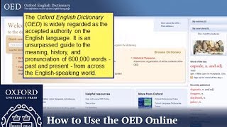 How to Use the Oxford English Dictionary Online  Oxford Academic [upl. by Casteel]