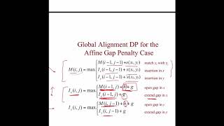 Bioinformatics Fall 2020 Global alignment with affine gap penalty [upl. by Anorahs198]