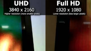 Pixel size 4K vs Full HD TV 2160p vs 1080p [upl. by Schott]