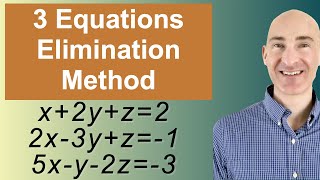 Solving Systems of 3 Equations Elimination [upl. by Aronid]