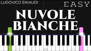 Ludovico Einaudi  Nuvole Bianche  EASY Piano Tutorial [upl. by Mont]