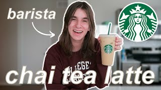 How To Make A Starbucks Chai Tea Latte At Home  by a barista [upl. by Feetal]