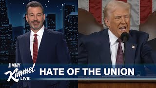 Jimmy Kimmel Reacts to Donald Trump’s Address to Congress [upl. by Netsriik]