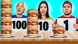 COMIENDO 100 CAPAS DE COMIDA CHALLENGE [upl. by Ardnak]