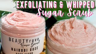 DIY WHIPPED BODY SCRUB Recipe for GLOWING SKIN  Exfoliating ROSE SUGAR [upl. by Saidel]