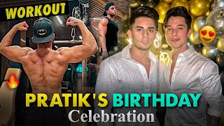 Pratik Sehajpal Birthday Party😍 amp Back Workout in Mumbai 🔥 [upl. by Jun]