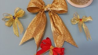 Tutorial lazos Navidad con plantilla [upl. by Einra]