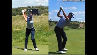 Justin Thomas golf swing  Long Iron faceon amp downtheline July 2017 [upl. by Sabine973]