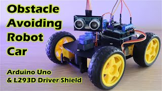 Obstacle Avoiding Robot Car Using An Arduino [upl. by Inanaup]