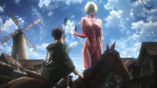 Attack on Titan  Female Titan Destroys Right Flank Ep 18 [upl. by Anelat]