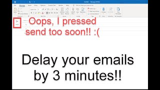 Delay all Emails from being Sent in Outlook  Creating a Rule [upl. by Ayifa]