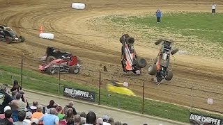 SPRINT CARS at Lincoln Park Speedway  Massive Crashes and Close Dirt Track Racing [upl. by Conall]