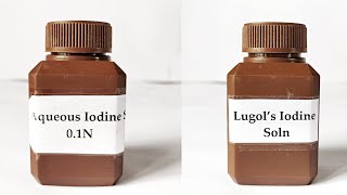 Iodine solution Preparation  Lugols Iodine  Aqueous Iodine  01N Iodine [upl. by Nomyt]