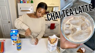 HOW TO MAKE  ICED CHAI TEA LATTE [upl. by Lrae]