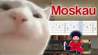 Cat Vibing to MOSKAU  Guitar tutorial TAB [upl. by Beatrisa]