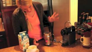 Nespresso Aeroccino Plus Frother Review Frothing Almond Milk [upl. by Dylane]